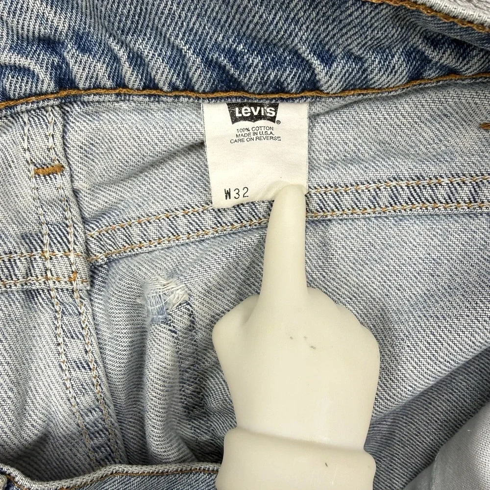 Vintage 90s Levi's 560 Orange Tab Loose Fit Size 32 Blue Denim Made USA Shorts